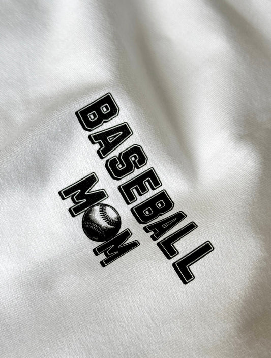 Customized Black & White Baseball Mom T-shirt | Brothers Backshot with Their Name and Number