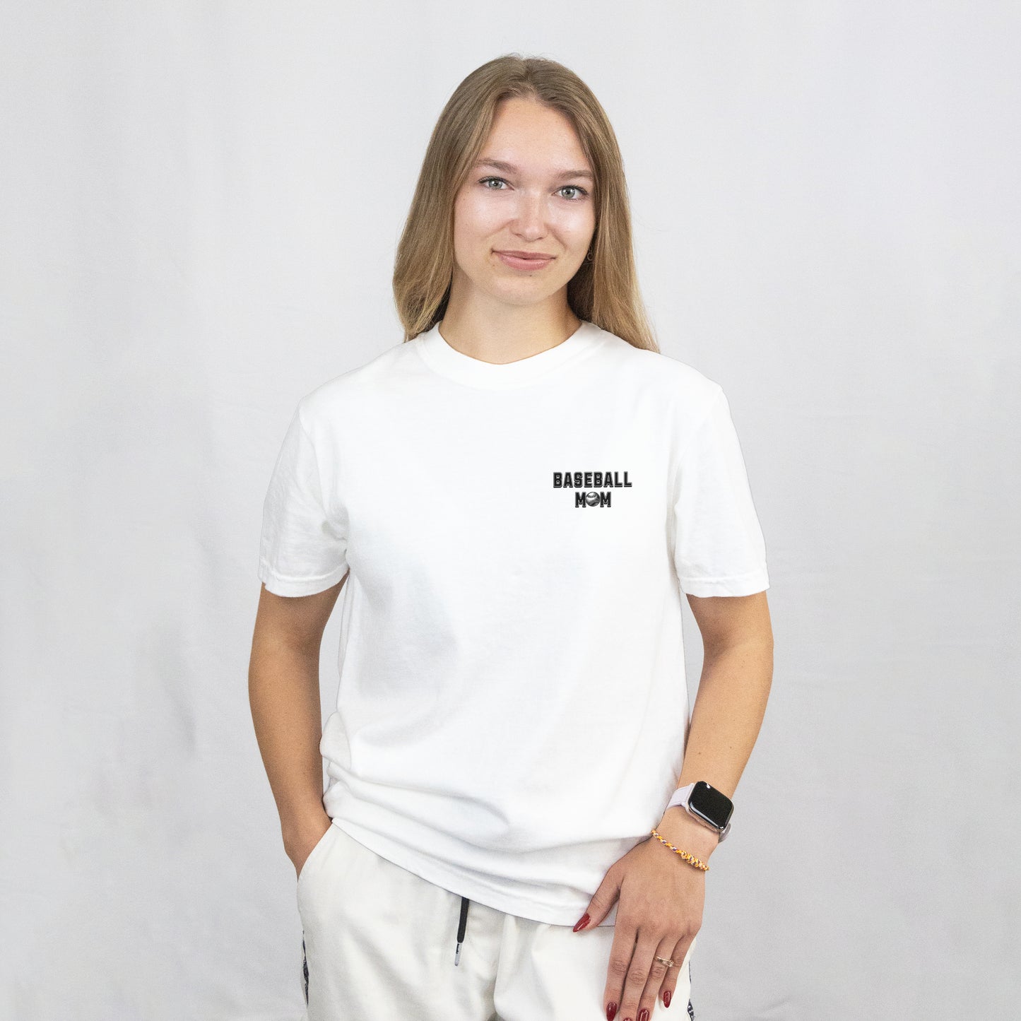 Customized Black & White Baseball Mom T-shirt | Brothers Backshot with Their Name and Number